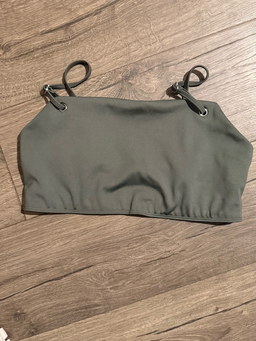 ALO Yoga Olive Green Sports Bralette with Grommet Straps